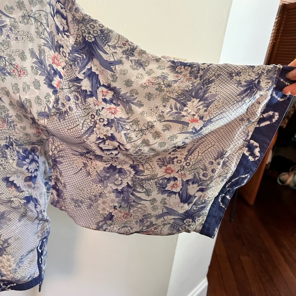 RARE Calypso St. Barth painted silk and shibori cotton kimono - Picture 4 of 6